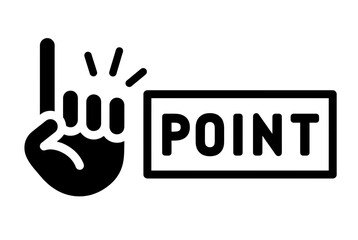 Hand pointing to sign isolated on white background, Vector, illustration