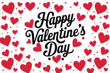 Happy valentine's day isolated on white background, Vector, illustration