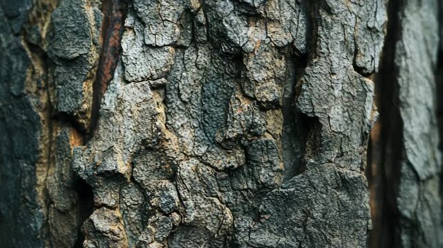 Ultra HD Closeup of rough tree bark texture, showing natural patterns and weathered surface organic wood background video