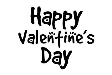 Happy valentine's day isolated on white background, Vector, illustration