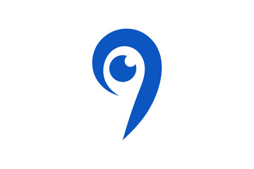 Abstract Eye & Comma Icon &ndash; Symbol of Observation, Communication, and Minimalist Identity