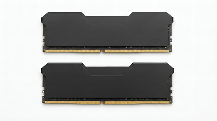 pair of black computer ram memory modules 