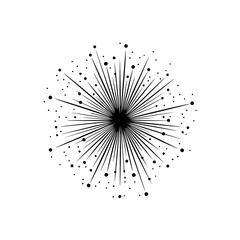 Obraz premium Black Radial Lines Exploding on White Background