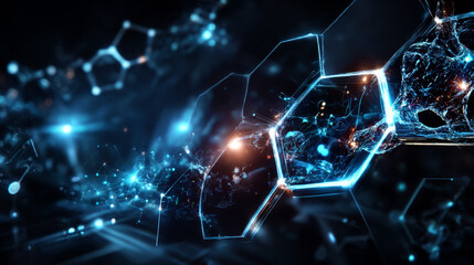 Cyber Big Data Flow Particles Tech Business or Science Background. Medical Research or Tech Innovation Online Webinar Presentation Event. Conference or Forum Vector Illustration Backdrop.