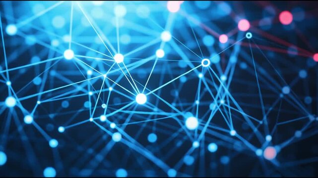 Global network on Earth concept Abstract business connection of lines from nodes It is connected to endless nodes and represents the innovation of communication in the networking