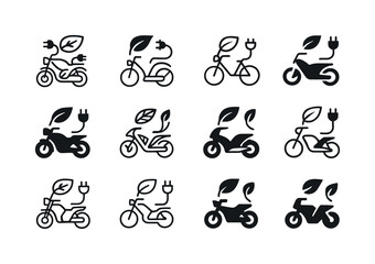 Fototapeta premium Eco-Friendly Transport Icons. Eco-friendly transportation. Icon