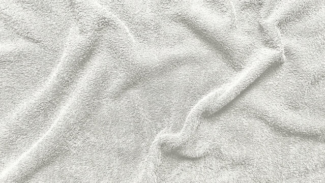 soft white terry fabric texture unfolding in gentle waves serene minimalist closeup for spa wallpaper or clean banner backdrop