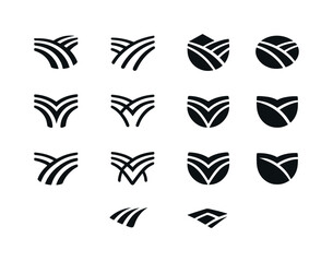 Naklejka premium Sowing Logo Variations. Sowing. Icon set. Set Logo of sowing: Fu