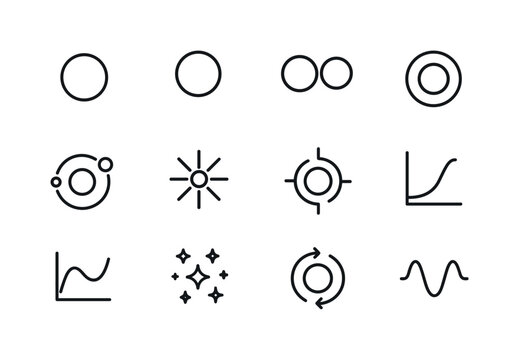 Star System Icons. Star systems. Line icon set of Star systems: