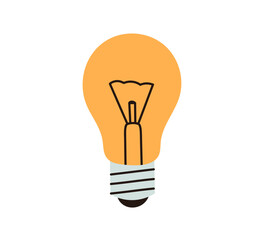 Light bulb flat icon, creative idea and inspiration symbol, innovation, solution and smart thinking concept isolated on white background flat vector illustration.
