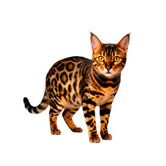 bengal cat isolated on white