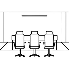 Interior Outline Sketch Illustration of a Room
