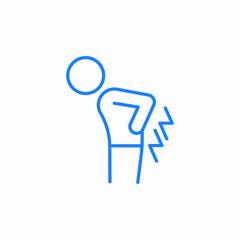 lower back pain icon sign vector