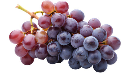 A bunch of fresh purple and pink grapes on a black background