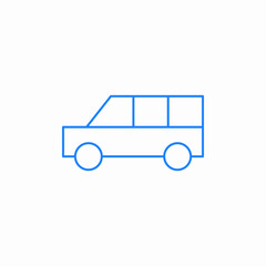 van shuttle side icon sign vector