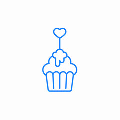 wedding cupcakes icon sign vector