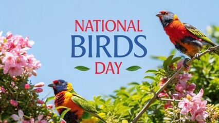 National Birds Day Ultra Detailed 8K Illustration With Vibrant Birds.