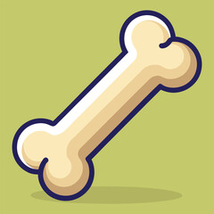 Cute Dog Bone Cartoon Icon Vector