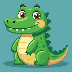 Cute Crocodile Cartoon Animal Character Vector