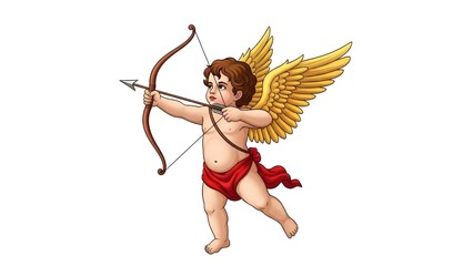 Obraz premium Cupid with bow and arrow