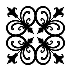 Black decorative ornament pattern without background.