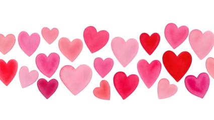 Valentine s day celebration with pink and red hearts