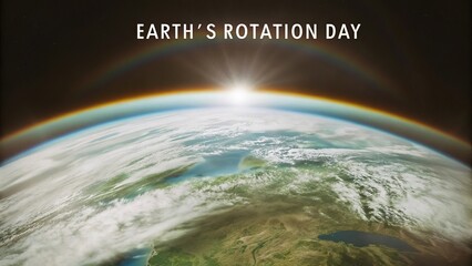 Earth Rotation Day Clean Studio Style Space Artwork.