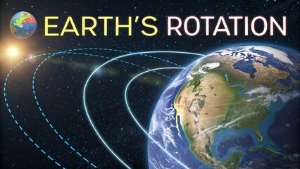 Earth Rotation Day Educational 8K Visual Explaining Planet Spin.