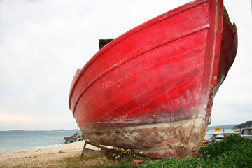 Stunning serene relaxing sandy beach with waves, travel themes.