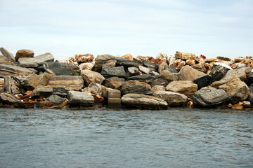 Stunning serene relaxing sandy beach with waves, travel themes.