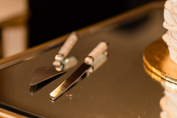 cuchillo y pala para pastel