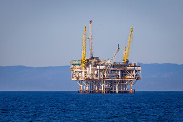 Offshore Oil Platform Harvesting Energy at Sea
