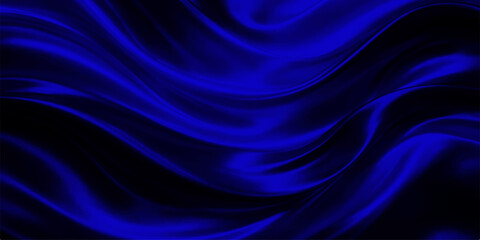 Fototapeta premium Smooth blue silk and satin fabric background featuring flowing soft waves and a light textile texture for an elegant wallpaper design backdrop