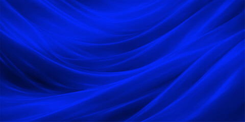 Obraz premium Smooth flowing blue silk and satin fabric background featuring luxury wavy texture and shiny light motion design on soft textile material wallpaper