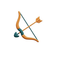 Orange and Teal Bow and Arrow Icon on Black Background archery weapon isolated on a transparent background