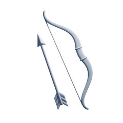 White Bow and Arrow Set on Black Background archery sport isolated on a transparent background