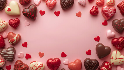 Valentine&rsquo;s Day background featuring 3d hearts, valentines day greeting card, red roses, balloons, and gifts