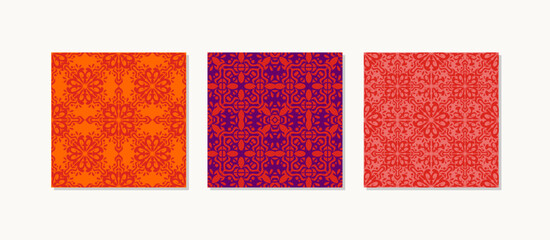 A colorful geometric square pattern featuring a set of flat abstract shapes. This bright design is suitable for modern backgrounds