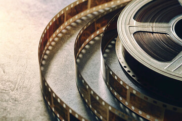 Film tape overlay. Vintage effect. Retro edge negative. High quality photo