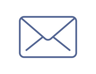 Envelope and email message icon in line art style, electronic mail communication, inbox notification, contact message symbol line isolated on white background flat vector illustration.