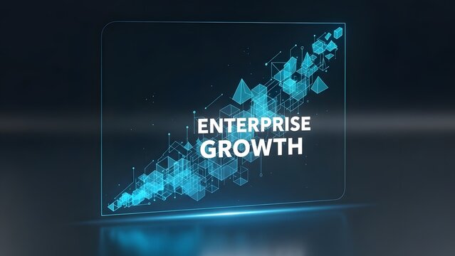 Holographic enterprise growth concept with 3d futuristic visualization - Powered by Adobe