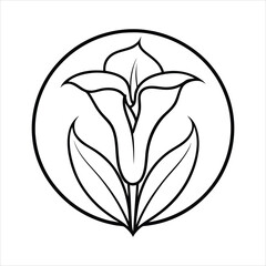 Modern Calla Lily Flower Symbol Logo