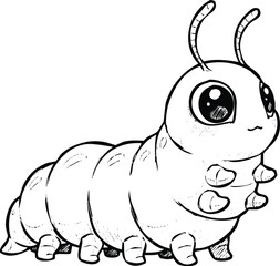 Adorable caterpillar with big eyes