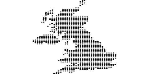 Vector illustration of a dotted world map featuring a pixel mosaic design with silhouettes of Italy and Switzerland to represent Europe and other continents for global geography and business cartograp © Md