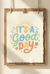 its a good day card with paper clipboard