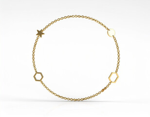 Gold Chain Bracelet with Star Charm.