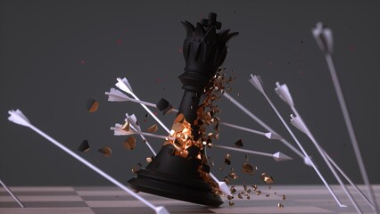 Defeated chess piece king concept art