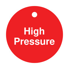 High Pressure Tag &ndash; Red Circular Safety Label &ndash; High Quality Industrial Vector