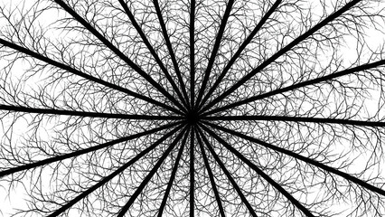 Obraz premium Symmetrical tree canopy isolated on transparent background