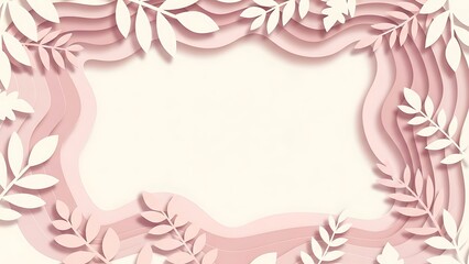 Obraz premium Mother's day botanical paper cut background elegant floral layers with copy space